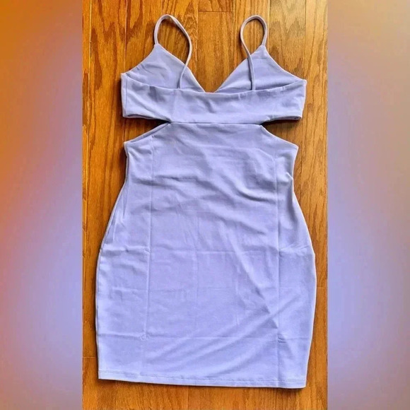 NWT Susana Monaco Cutout Side String Thin Strap Mini Dress Provence Purple, L - Picture 3 of 12